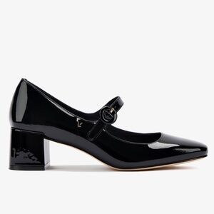 Larroude Blair Block Pump Black Patent